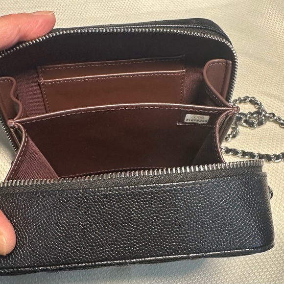 CHANEL Black Quilted Crossbody Bag with Chain - Picture 9 of 12